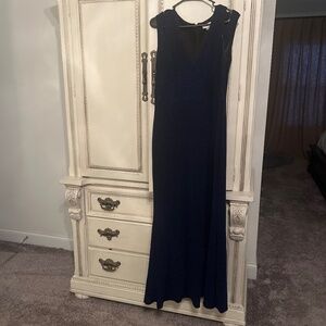 Calvin Klein blue shimmer floor length gown